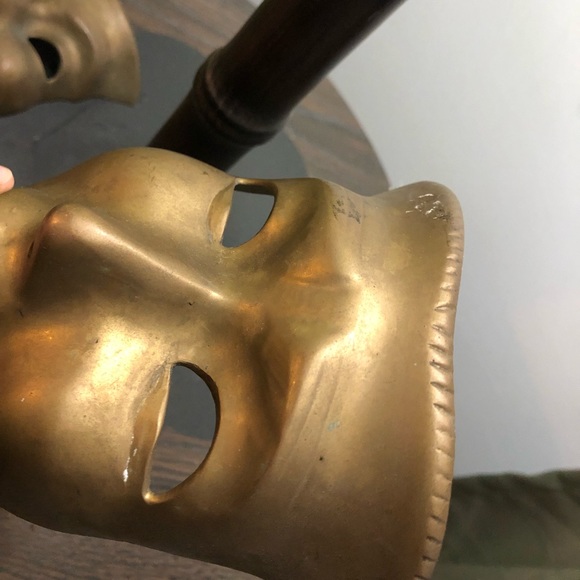 Amazing vintage solid brass actor masks - Picture 2 of 6